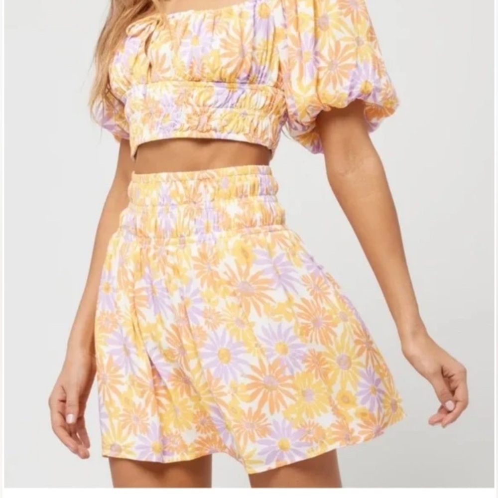 L*Space Oopsie Daisy‎ Printed Jax Skirt, Mini, Elastic Waist, Medium NWT - Picture 11 of 12
